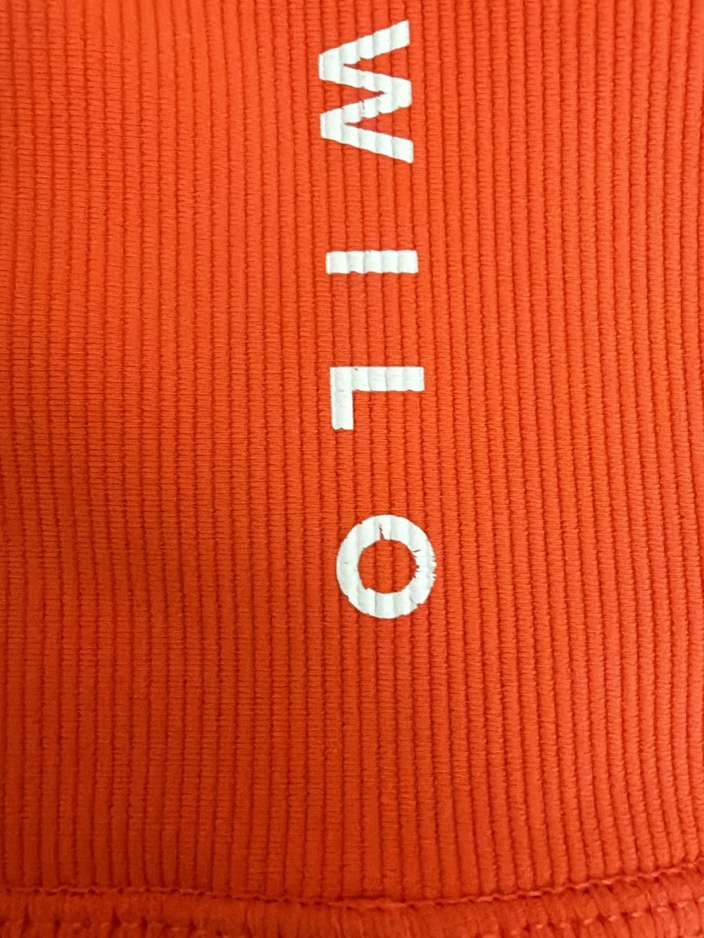 Anthropologie WILO Women's High-Waist Orange Ribbed Biker Shorts - Size Medium - Picture 5 of 5